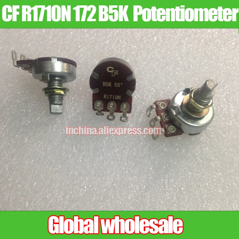 

3pcs CF R1710N 172 Type Single Potentiometer B5K / hole bent foot / handle length 12.5MMF 55 degrees