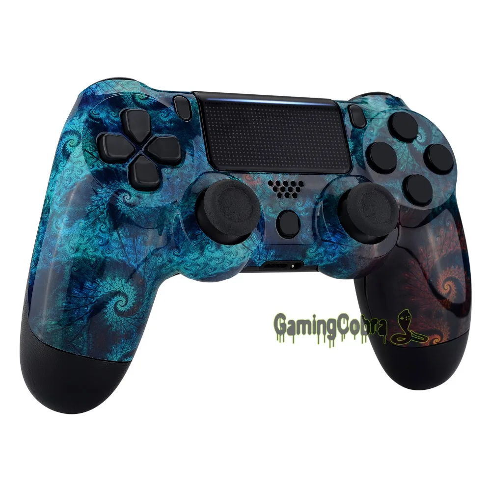 Spiral Patterned Faceplate Front Housing Shell Replacement Part for PS4 Slim Pro Controller CUH-ZCT2 JDM-040 JDM-050 JDM-055