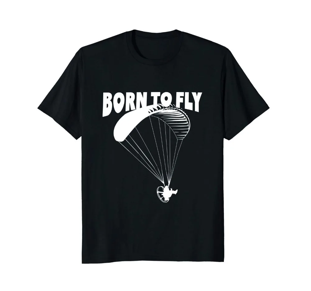 

Funny Paramotor T Shirt , Funny Born To Paraglide Shirt Short Casual Cotton O-Neck tee shirt Print Broadcloth