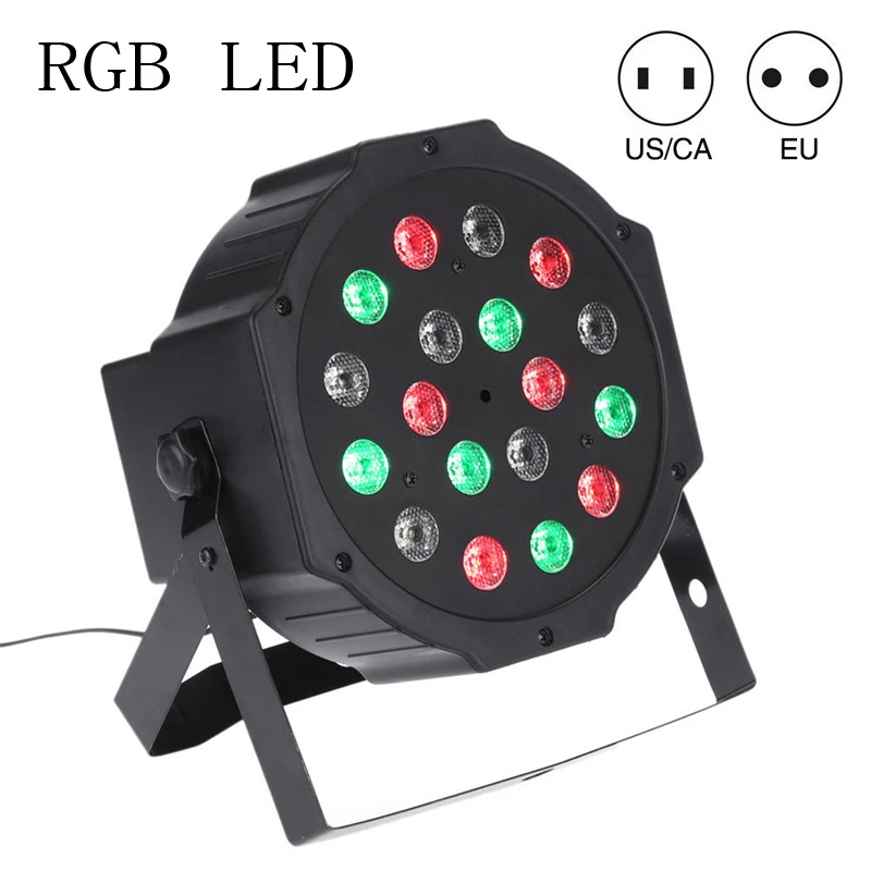 18 RGB PAR LED DMX Stage Lighting Effect DMX512 Master Slave LED Flat