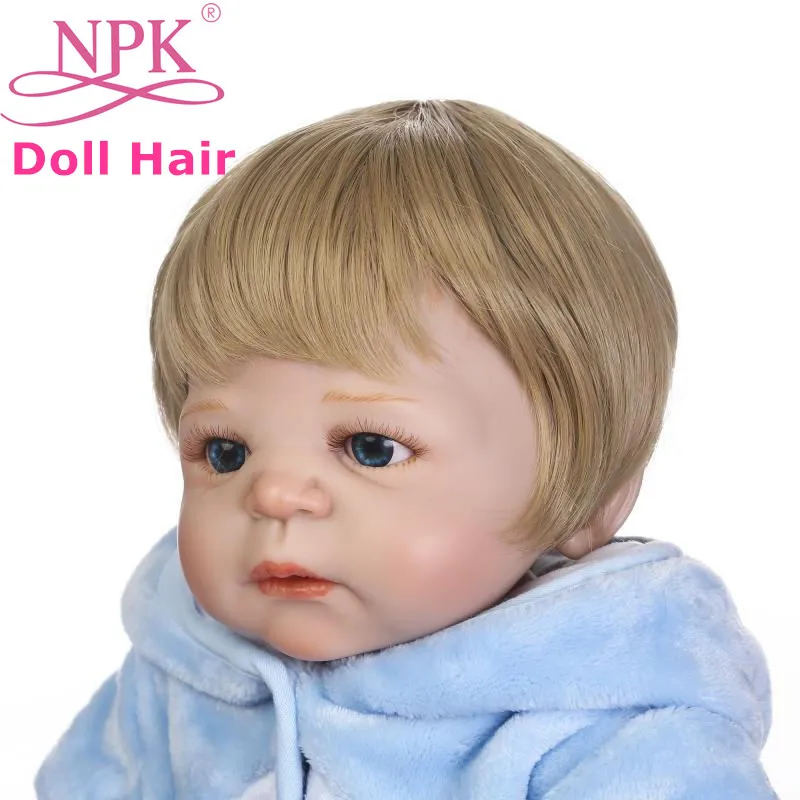 NPK новейший 50-57 см Reborn Baby Doll парик для волос Мальчик Sticked волосы Bonecas Bebes мальчиков