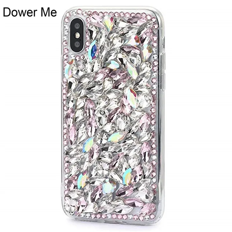 Dower Me Handmade Full Bling Glitter Shiny Pink Diamond Protective Cell Case Cover For Iphone Xs Max Xr X 8 7 6 6s Plus 5 5s Se Phone Case Covers Aliexpress