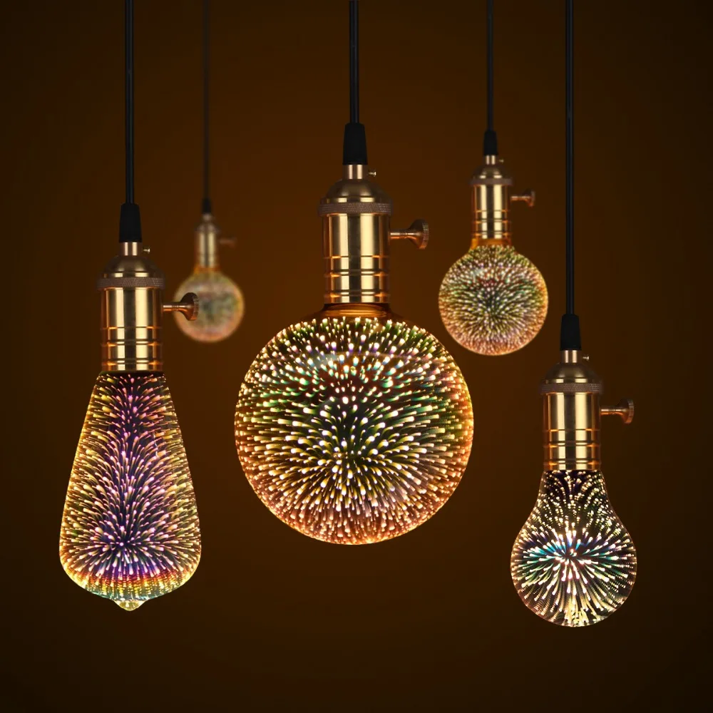 

GarlandsLED light Bulb 3D Firework Art Decoration LED Lamp Fairy Lights Christmas Festoon Led Light For Holiday