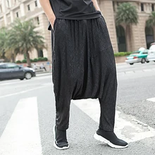 L-3XL Мужская одежда Bigbang стилист волос модный Свободный печать прямая промежность брюки шаровары плюс размер певица костюмы