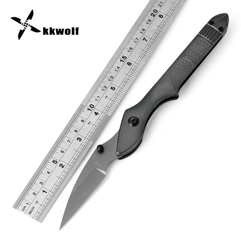 

KKWOLF New Style Cutter Trainer Portable Knives Carved Pocket Survival 440C Camping Tactical Fight EDC Hunting Fast Open Rescue