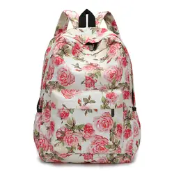 Натуральная рюкзак ishowtienda Для женщин Свежий Стиль Для женщин рюкзаки Цветочные ранцы с принтом женский рюкзак путешествия нейлоновый
