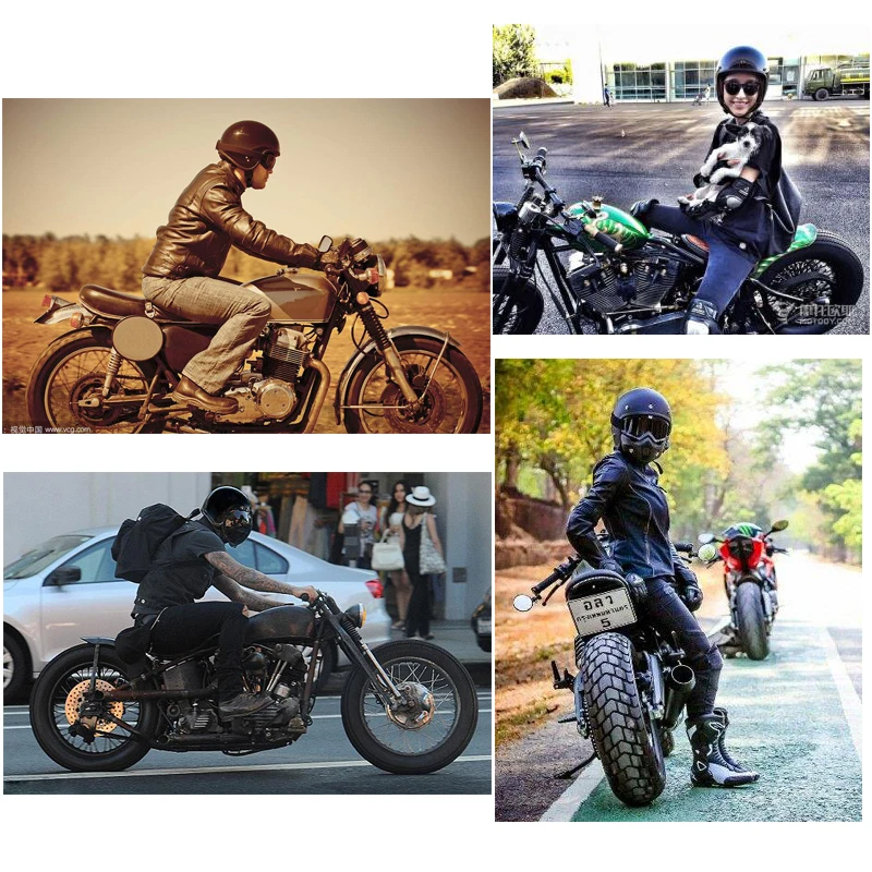 Звездный кожаный мотоциклетный шлем винтажный Ретро круизер чоппер Скутер кафе гоночный мотоциклетный шлем 3/4 лицевой шлем