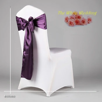 

Free Shpping to Europe 100 Premium Dark Purple Wedding Satin Chair Sash