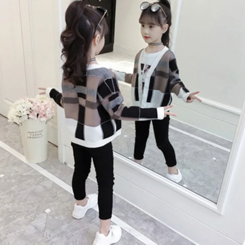 

2020 Girls Spring Autumn Fashion Casual Sweater Knit Cardigan Coat