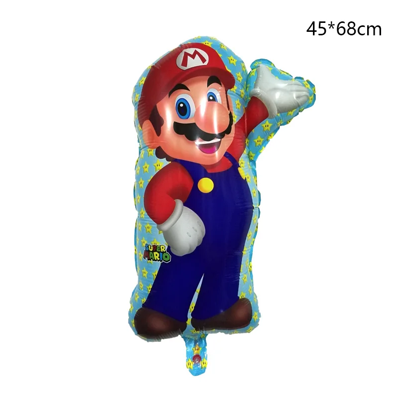 6pcs Super Mario Balloons 32 inch Number Balloons Boy Girl Birthday Party Mario Luigi Bros Mylar Blue Red Balloon Set Decor