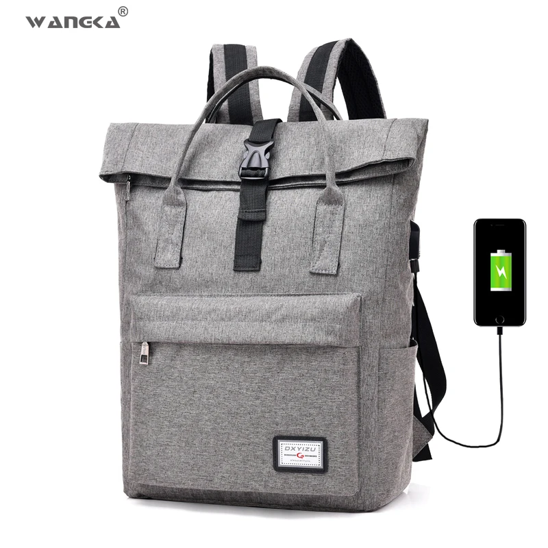 Скидка WANGKA 2019 горячая Распродажа холщовый рюкзак женские школьные сумки для девочек большая емкость USB зарядка Мужской рюкзак для ноутбука