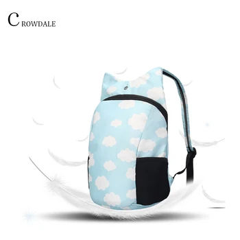 

CROWDALE foldable waterproof backpack bag for women Sports backpack travel shopping Portable School Bags Female 3D Printing bag