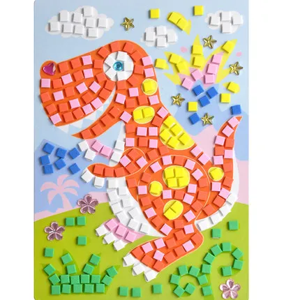 Детские ручной работы Хрустальная мозаика EVA губка наклейки бумага детский сад DIY набор игрушки подарок - Цвет: Коричневый