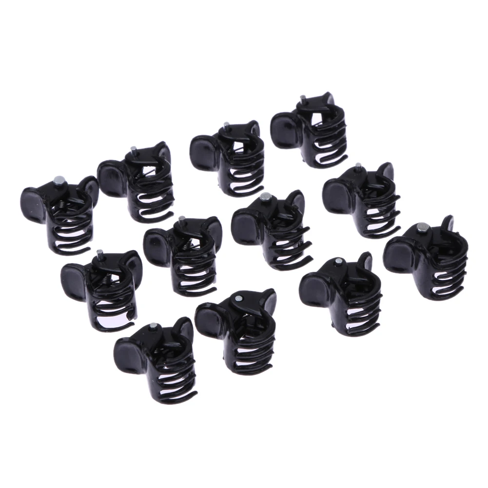 

100pcs/Bag Black Hair Clips Clipper Clamp Small Thick Hair Holding Claw Section Hair Accessories Claws for Women Plastic 6 Claws