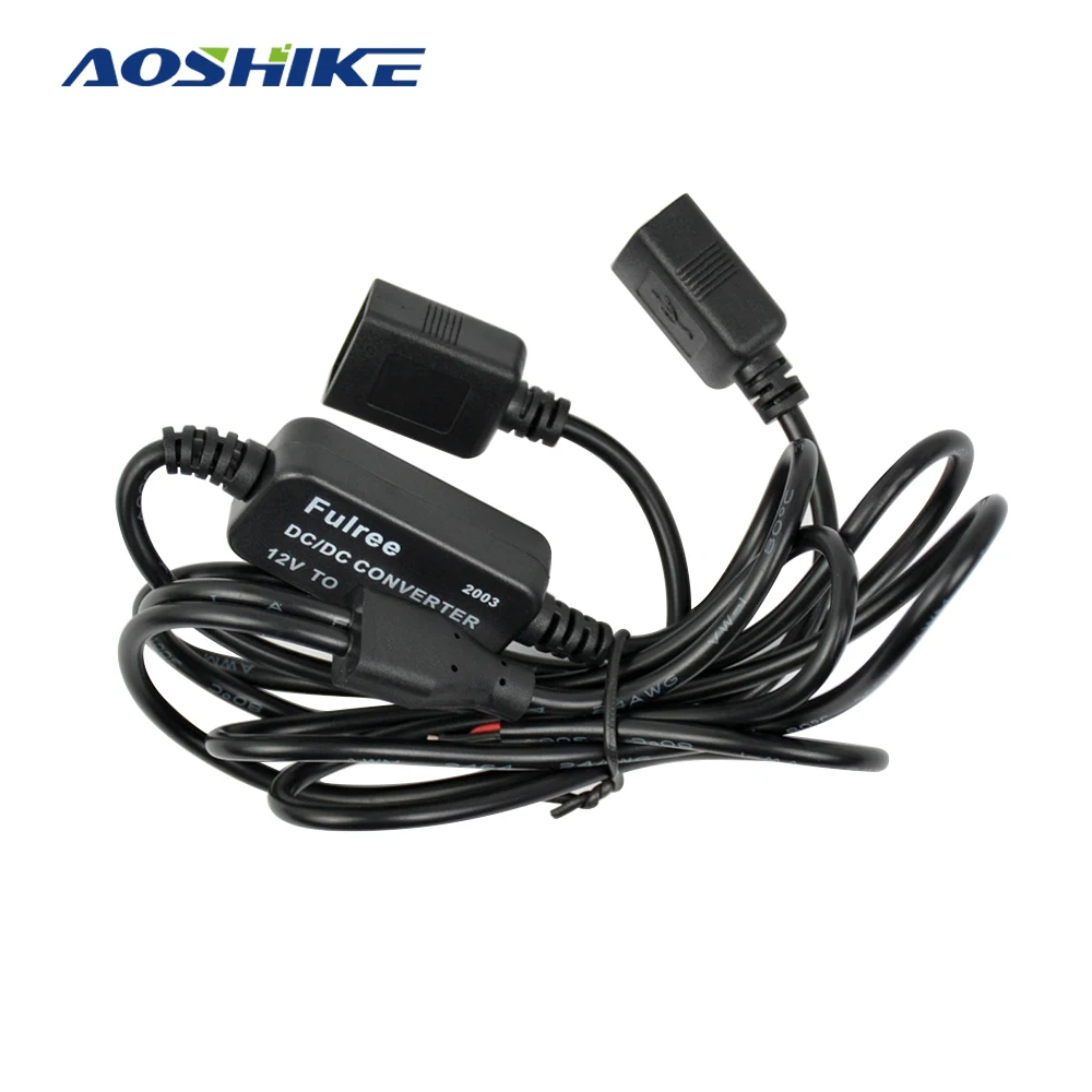 AOSHIKE 15 Вт двойной USB адаптер напряжения преобразователь 12 В до 5 3 А DC-DC понижающий