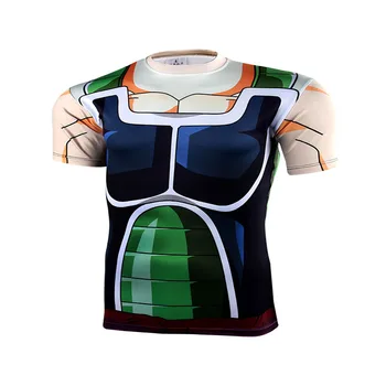 

fashion anime 3 d Printed t-shirt digital print dragonball super isaiah fast drying compression Short sleeve t-shirt Men Tops