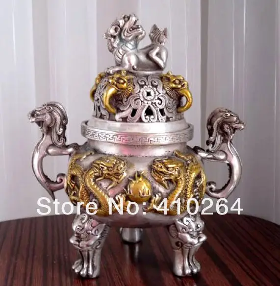 

Shipping Tibetan bronze incense burner * dragon statues discount 30%