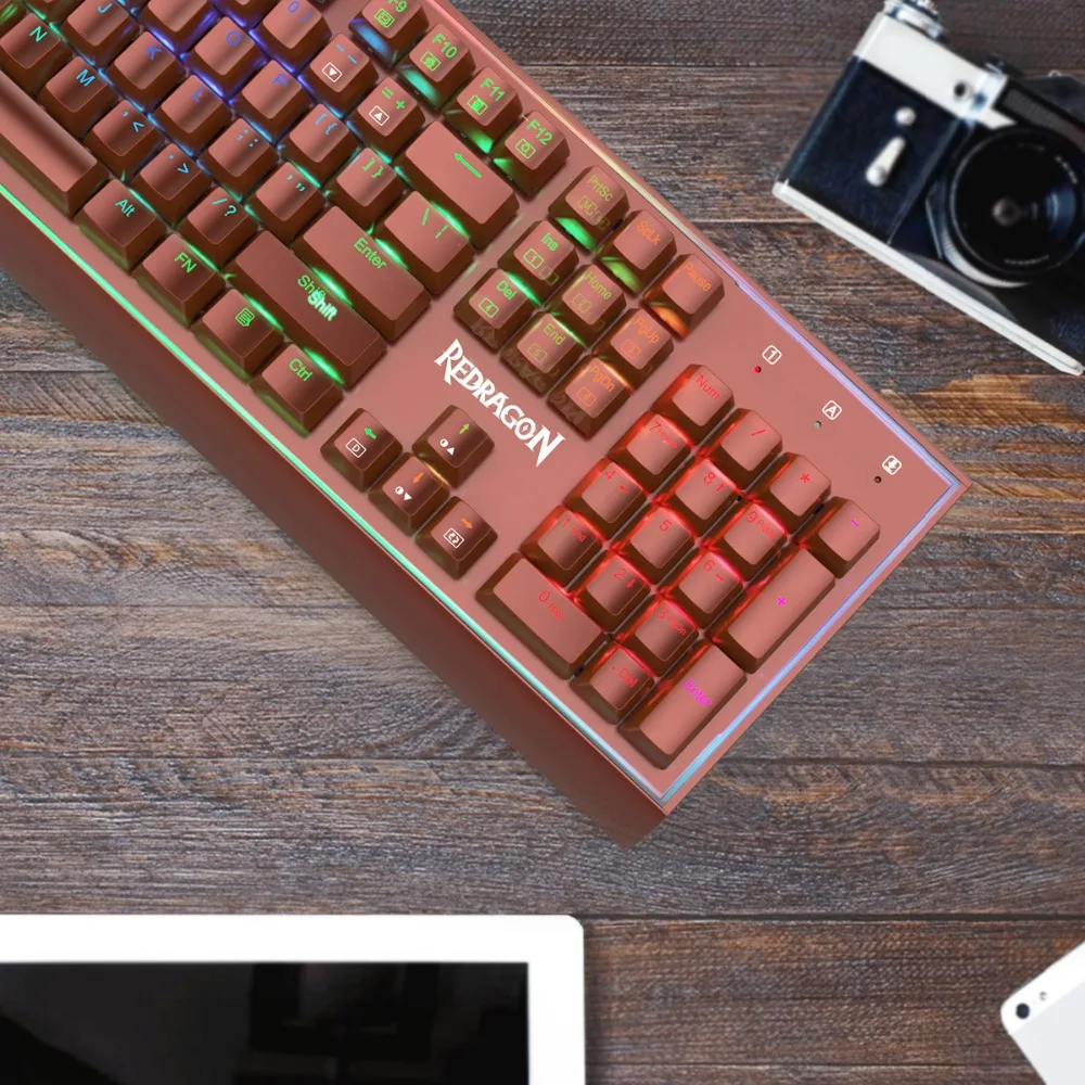 Redragon K571 SIVA профессиональная Механическая игровая клавиатура RGB подсветка синие