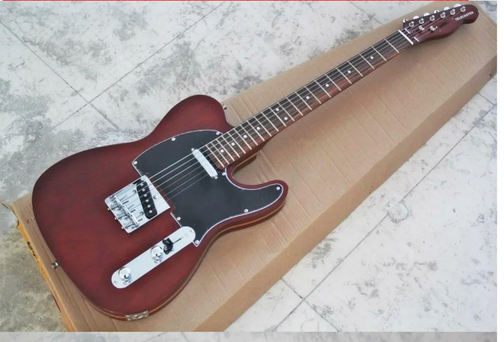 

Top quality GYTL-2022 Dark red wine color back plate rosewood fretboard TL electric Guitar, Free shipping