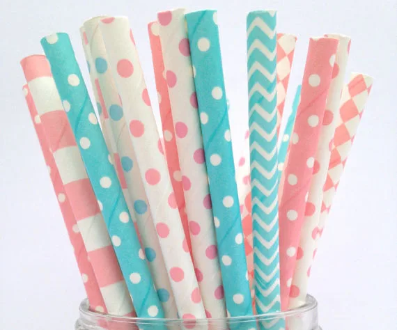 Gender Reveal Party Straws