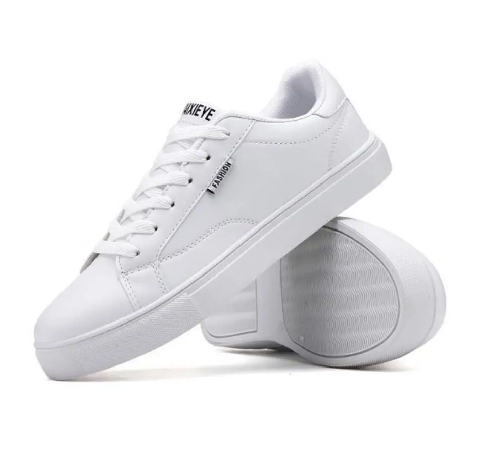 2019 Spring New Men Casual Shoes Breathable Wear Resistant chunky Shoes Comfortable Summer White Round Toe Lace up Flat Snekaers