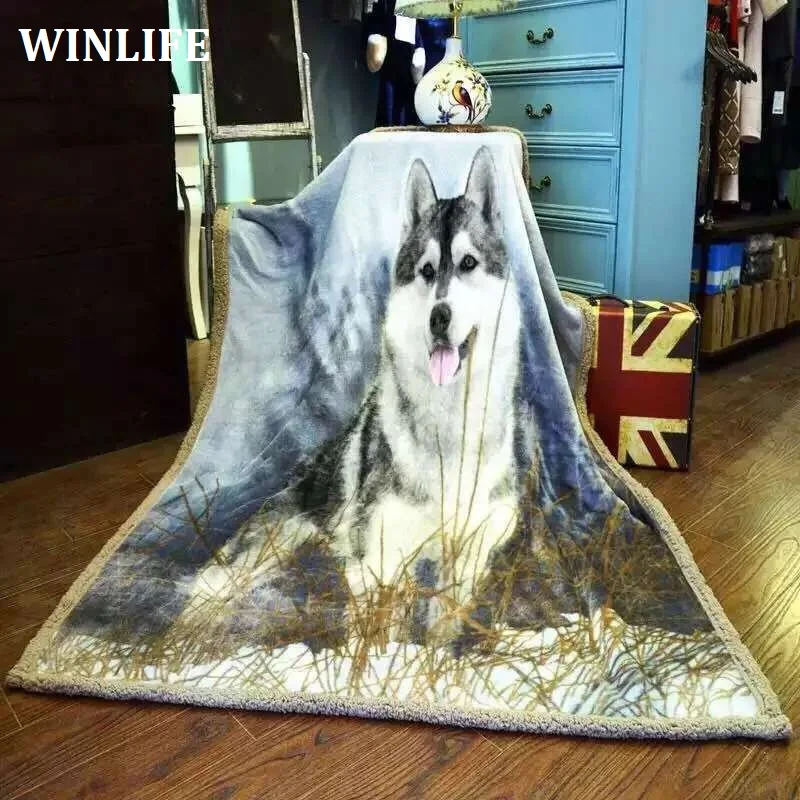 

3D Print The Wolf Totem Super Warm Flannel Fleece Sherpa Plush Double Sided Blanket For Sofa/Bed/Travel Soft Throw Blanket