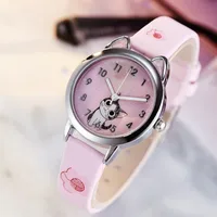 10pcs Cute Cat Children Fashion Kids Watch Quart Jelly Clock Boys Girls Students Relogio Kol Saati Feminino