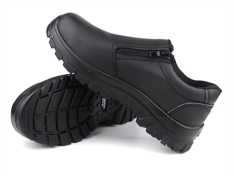 Мужская модная удобная обувь со стальным носком черного цвета; Рабочая обувь без шнуровки; кроссовки на платформе; ботинки из натуральной кожи для безопасности; большие размеры