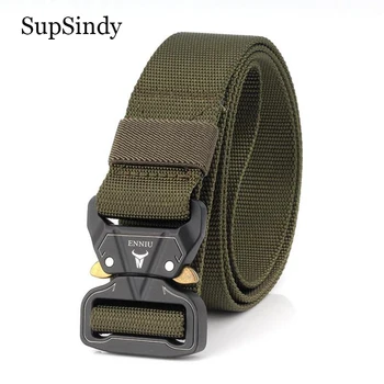 

SupSindy men canvas belt Quick release Metal buckle nylon belts military Army multifunctional Training tactical belts male strap