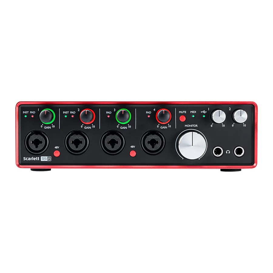 Focusrite Scarlett 18i8 2nd Gen MKII обновленная версия 18 в/8 Выход USB аудио интерфейс Четыре микрофона преамперы Запись Звуковая карта