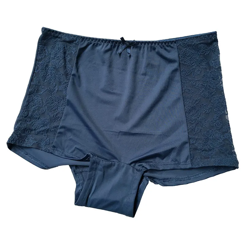 

Plus Size Women Underwear Multi color High Waist Ice Silk Lace Panties Solid Color Sexy Brief for female Lingerie Gift BS015