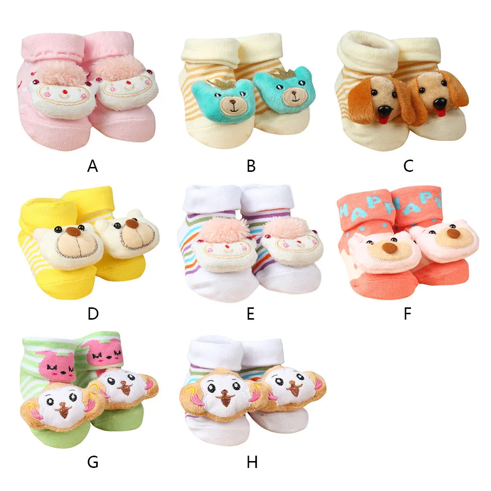 

1 Pair Short Socks 2017 Hot Selling Fashion Cartoon Newborn Baby Girls Boys Kids Children Anti-Slip Socks Slipper Shoes Boots
