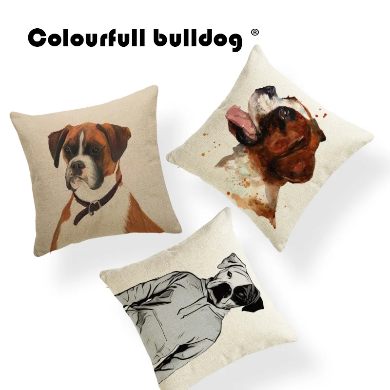 

Boxer Dog French Bulldog Word Cushion Pillow Animal Pug Pillowcase Mid Century Shopping Clubs For Kids Toss Pillow 17X17 Linen