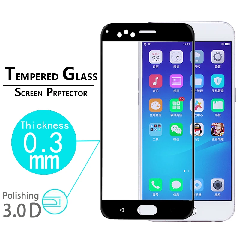 2018-Anti-shatter-Full-Coverage-3D-Curved-glass-film-For-OPPO-R11-Tempered-Glass-Film-For