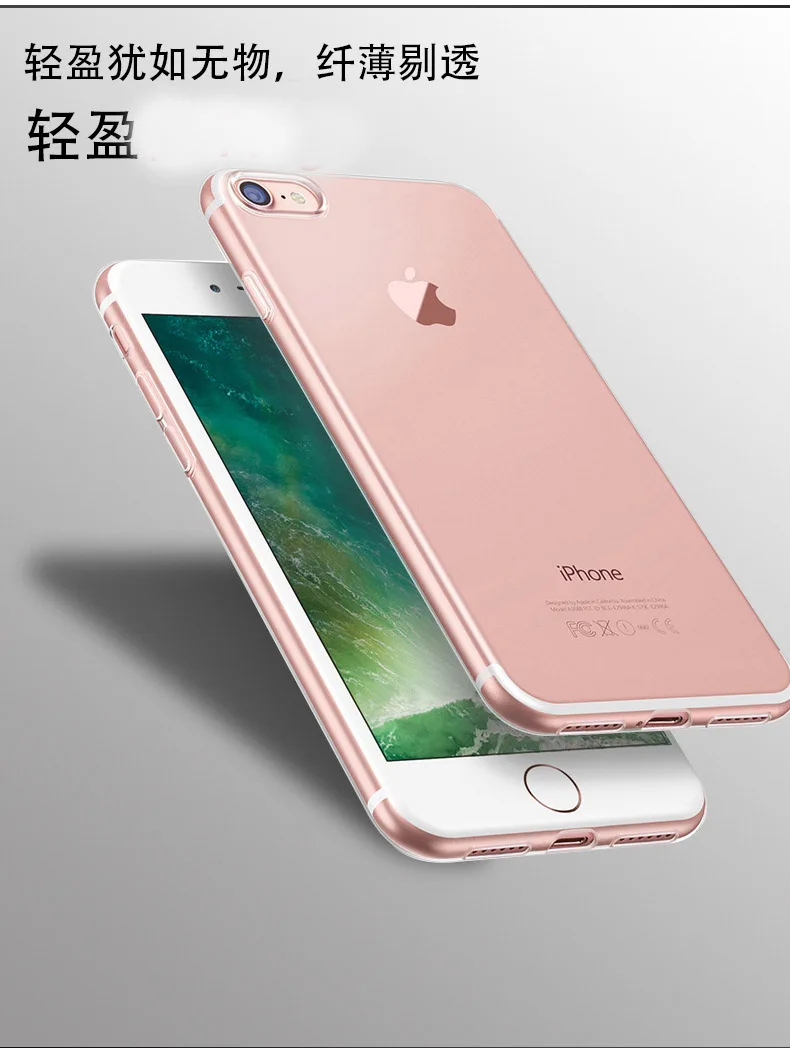 Тонкий силиконовый прозрачный ТПУ принципиально movil Coque для iphone 8 Plus Прозрачный