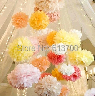 30 цветов " 10 см, китайская бумага Pom-poms декоративный шар из цветов Свадебный домашний Фон висячие украшения вечерние поставки 200 шт
