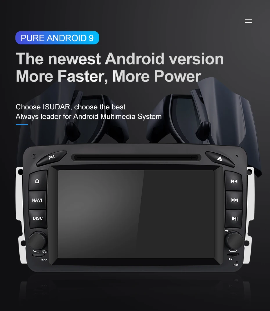 Discount Isudar Octa Core 2 Din Car Multimedia Player Android 9 For Mercedes/Benz/W209/W203/Viano/W639/Vito Auto Radio RAM 4GB FM GPS DSP 4