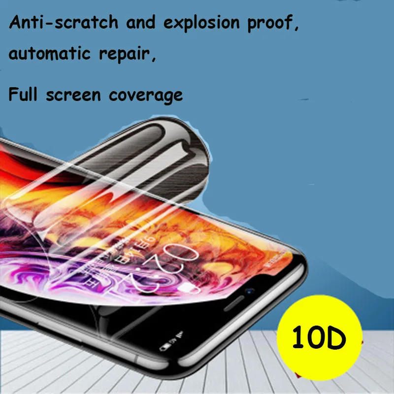 

For Iphone XS Max Hydrogel Film 10D Full Covered Film For IPhone X 6 6s 7 8 Plus XR XS Max Full Protective Film Protector Film