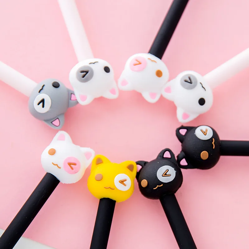 Criativa dos Desenhos Animados do Gato Caneta de Tinta Caneta de Tinta de Água Prêmio de Papelaria da Escola do Escritório Unidades Pacote Kawaii Gel Preta Unisex Caneta Assinatura de Água 48 - 14 preta unisex caneta assinatura caneta de tinta
