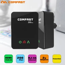 Power line адаптер ethernet network extender 200 мбит comfast 2.4 ГГц мини-plc homeplug сети powerline adapter kit cf-wp200m