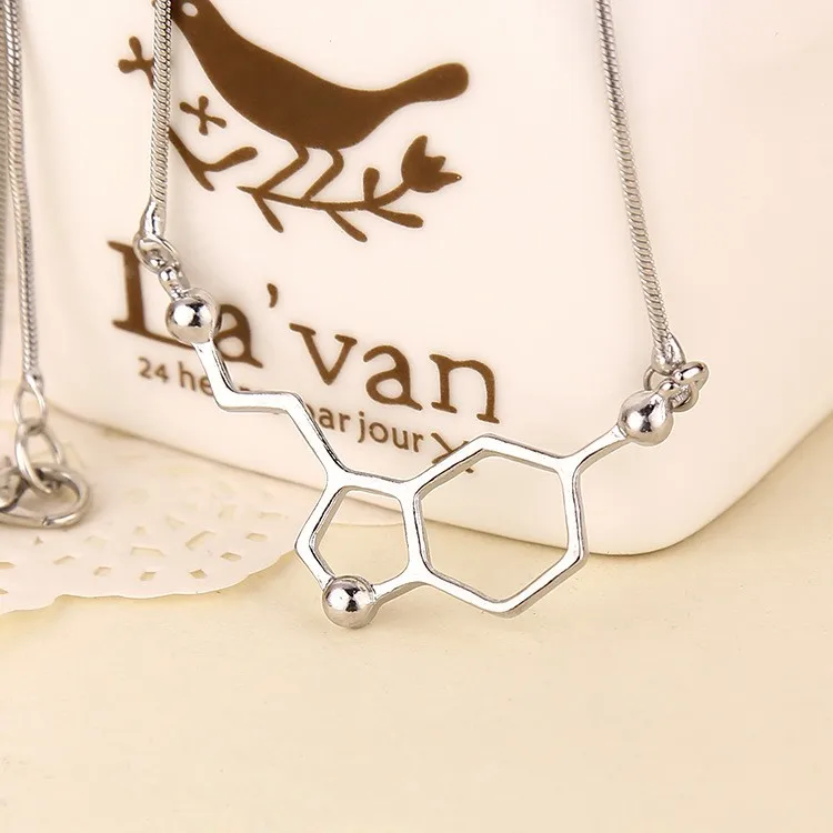 Серотонин химическое строение ожерелье с молекулами ученые студенты Цепочки и ожерелья подвески, колье-Цепочки и ожерелья ювелирные изделия из жемчуга для женщин