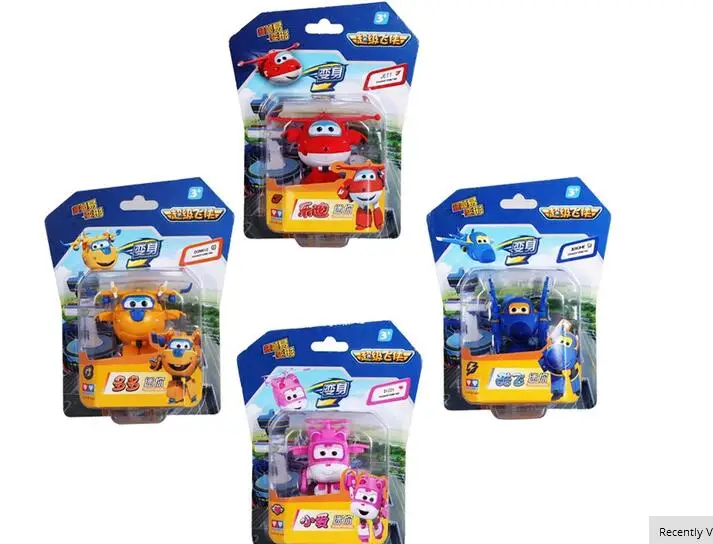 

8 set  Best Sale 2017  Super Wings Deformation PVC Airplane Robots Action Figures Transformation children toys gifts  model