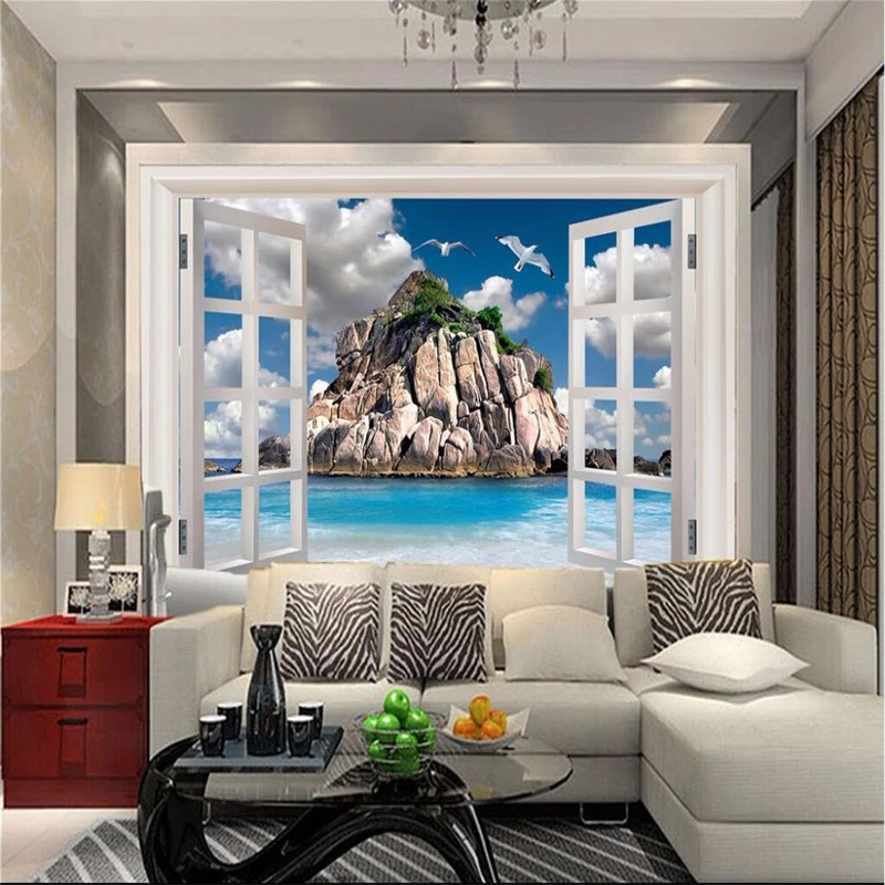 

beibehang Custom wallpaper for walls 3 d mural decor backdrop Modern bedroom wallpaper for living room Beach Island wall paper