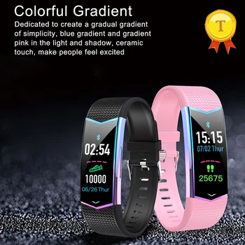 

Smart Bracelet colorful gradient Fitness Tracker message reminder call reminder smart band Wristband for Android ios phones