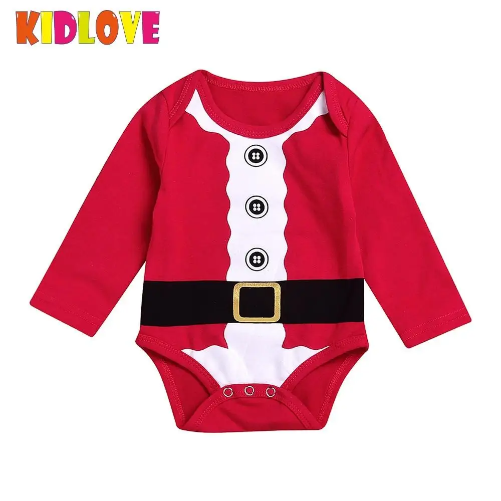 KIDLOVE Newborn Baby Girls Boys Christmas Santa Romper Jumpsuits with