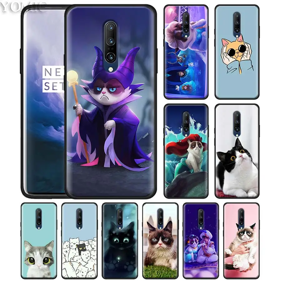 Cute lovely Black Cat Phone Case for font b Oneplus b font font b 7 b