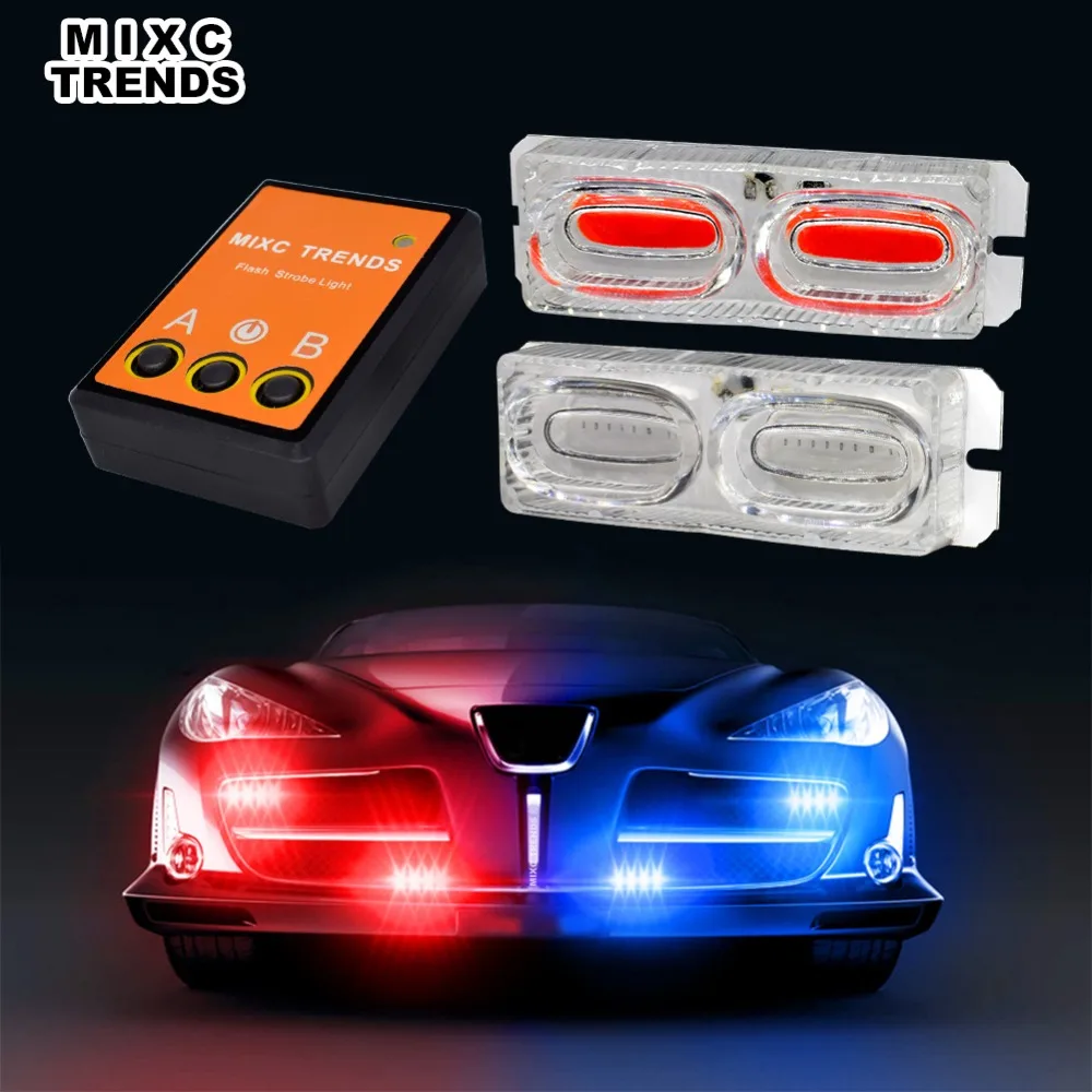 

1set COB LED Strobe Car Warning Lights Car DRL Daytime Running Light Police Flash Auto LED Lights Driving Fog Lamp Car-Styling