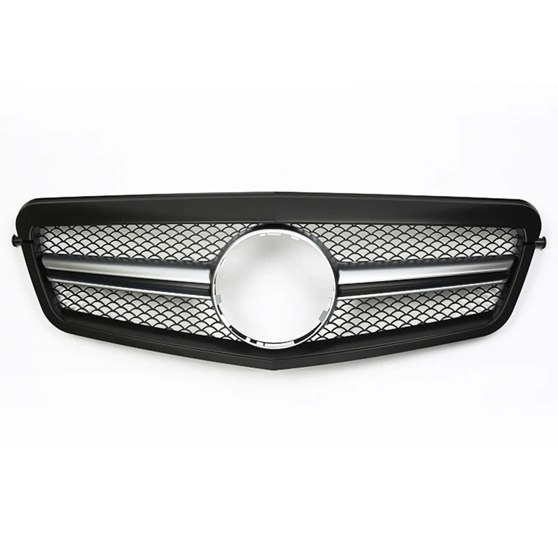 SL Style Front Grille Black Chrome Mesh Fit For Mercedes E Class W212 E350 E550 2009 2010 2011 2012
