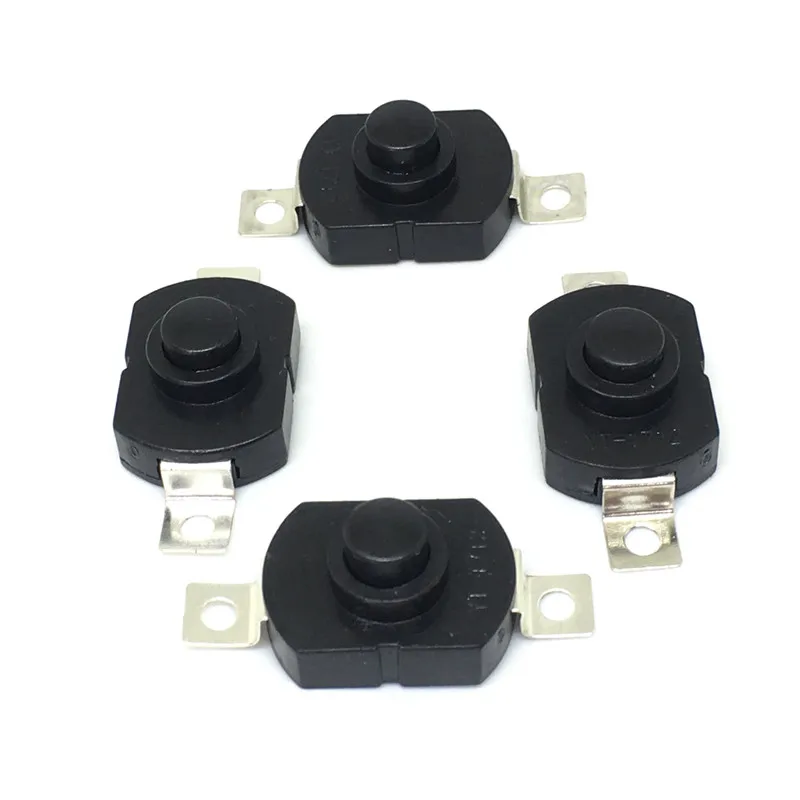 10PCS push button Switch 1712KD 30V 1A flashlight switch LOCK 17X12X9.5mm Table lamp switch flashlight button switch ON-OFF 3