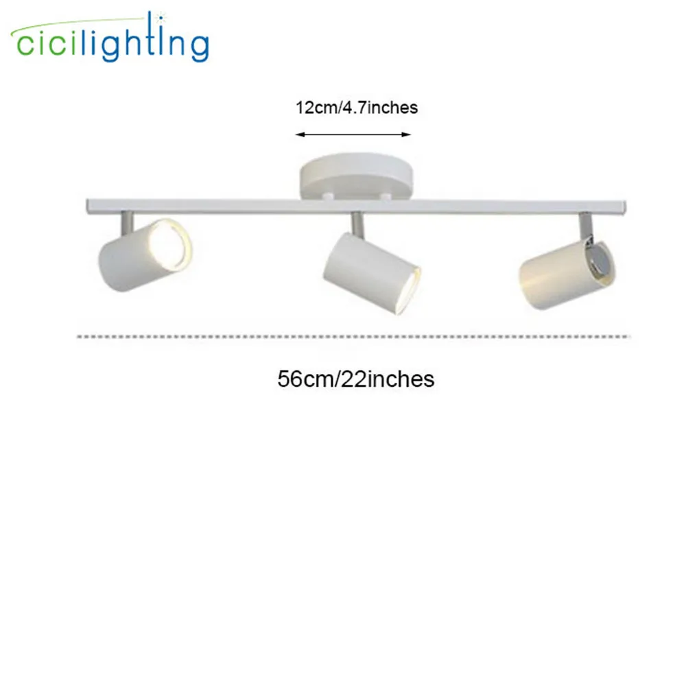Современный черный белый светодиодный потолочный светильник GU10 регулируемые металлические точечные потолочные светильники, промышленный магазин, светодиодный светильник - Цвет корпуса: white 3-light